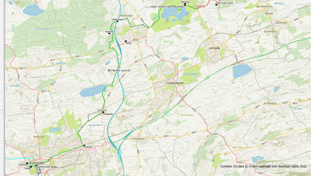Fife Pilgrim Way route map