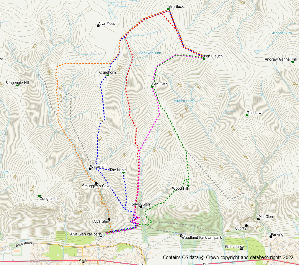 Ben Cleuch route map